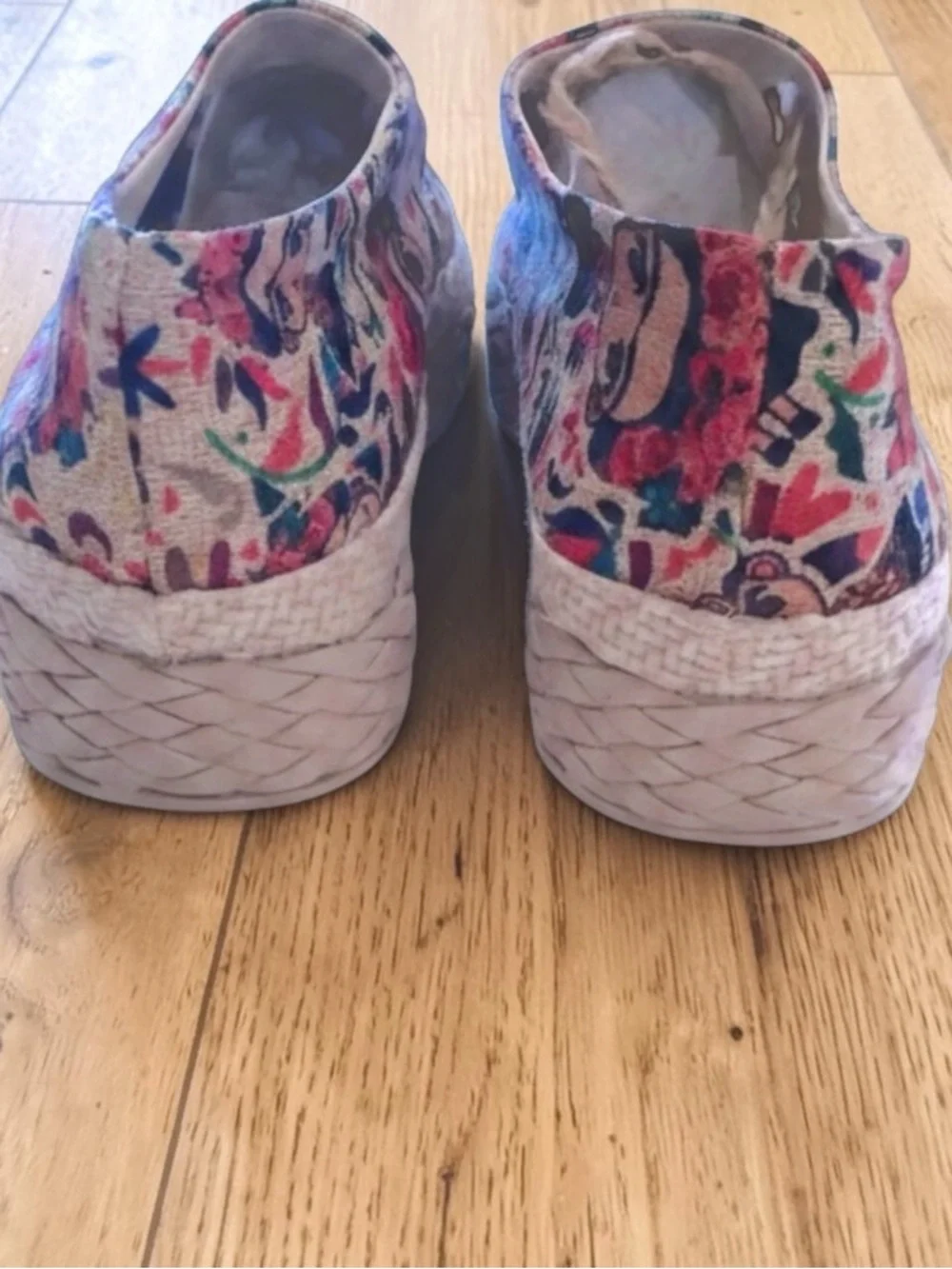 Zipolite Espadrilles Handcrafted Mexico Frida Kahlo Floral Print 25.5 Like New